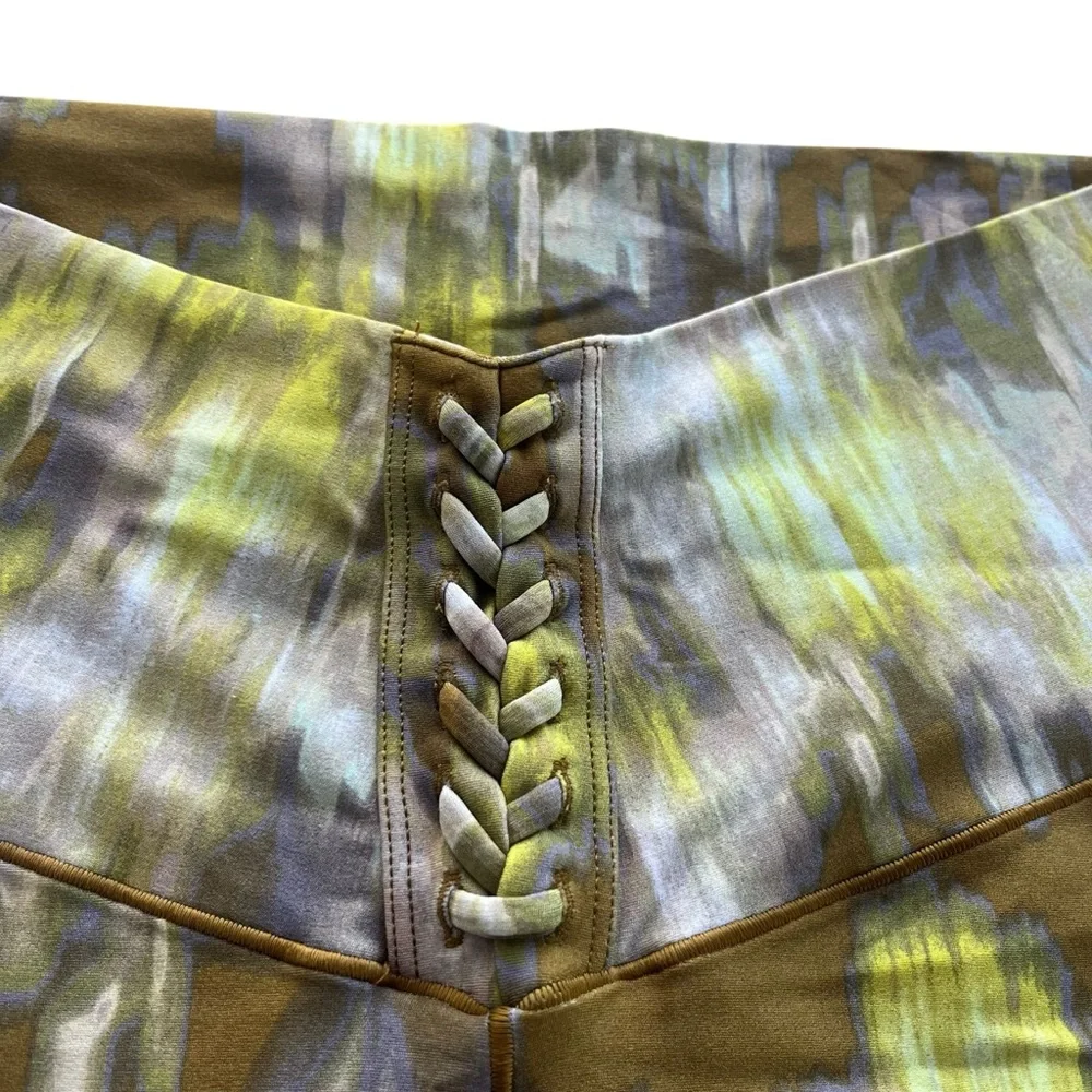 Offline By Aerie Womens XL Long Green Brown Abstract Real Me 7/8 Hi-rise Legging